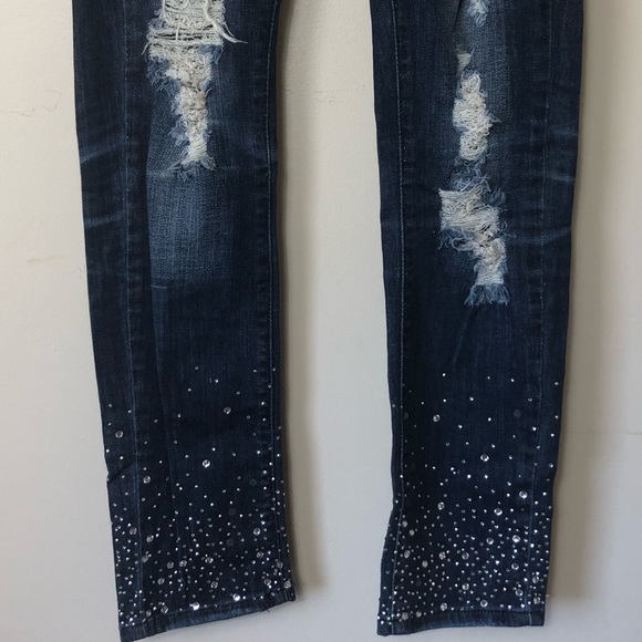 Machine Pour Neuf Mode Brand Studded Jeans Size 5 - Picture 4 of 9